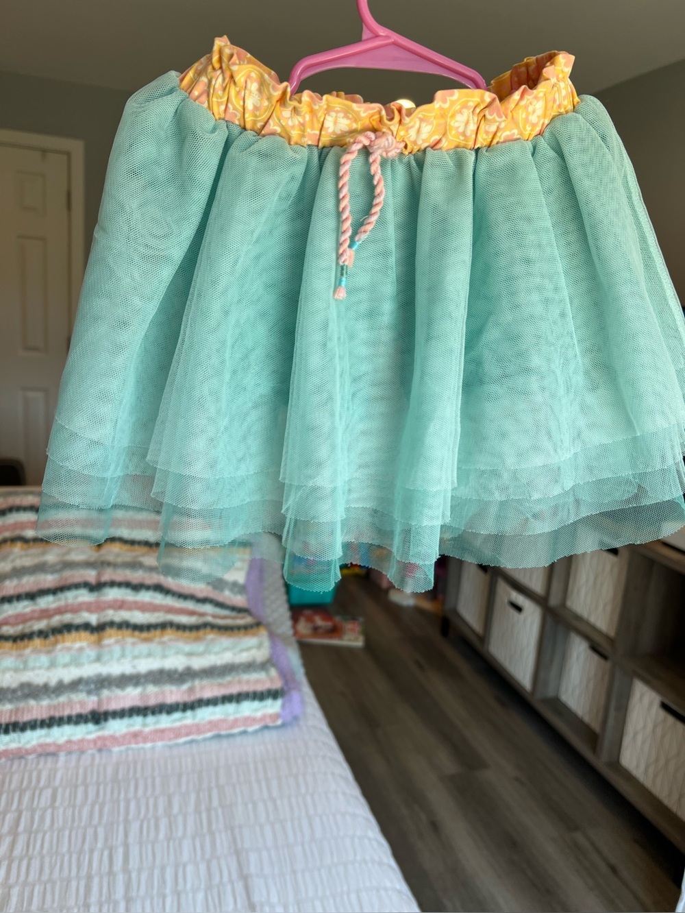 Matilda Jane Mint Tulle Skort Built In Ruffle Shorts Size 4 VGUC